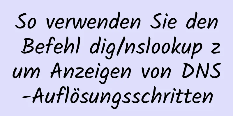 So verwenden Sie den Befehl dig/nslookup zum Anzeigen von DNS-Auflösungsschritten