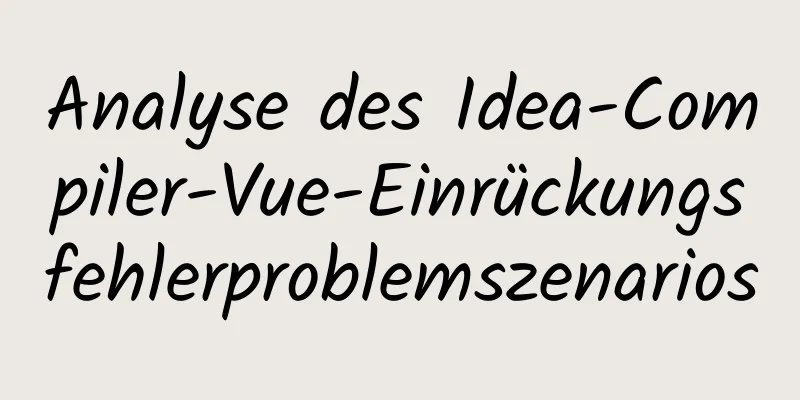 Analyse des Idea-Compiler-Vue-Einrückungsfehlerproblemszenarios