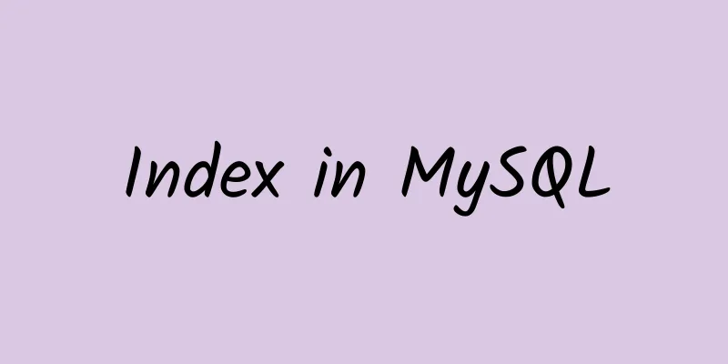 Index in MySQL