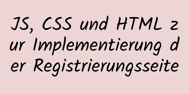 JS, CSS und HTML zur Implementierung der Registrierungsseite