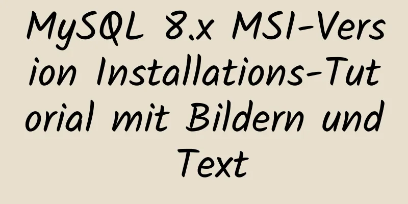 MySQL 8.x MSI-Version Installations-Tutorial mit Bildern und Text