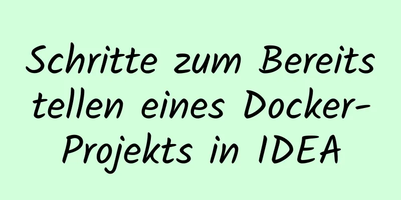 Schritte zum Bereitstellen eines Docker-Projekts in IDEA