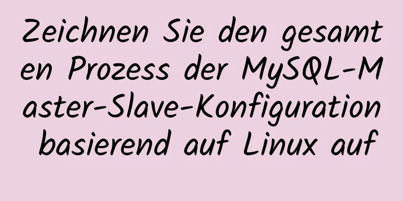 Zeichnen Sie den gesamten Prozess der MySQL-Master-Slave-Konfiguration basierend auf Linux auf