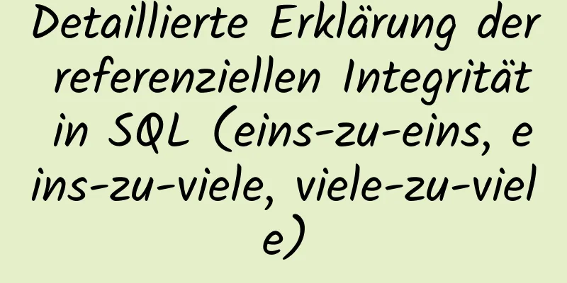 Detaillierte Erklärung der referenziellen Integrität in SQL (eins-zu-eins, eins-zu-viele, viele-zu-viele)