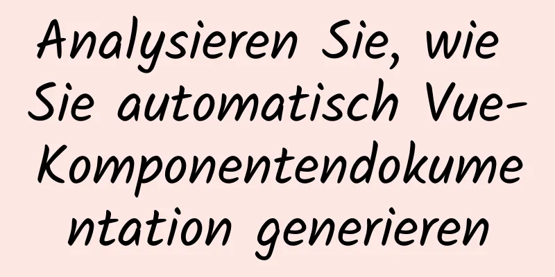 Analysieren Sie, wie Sie automatisch Vue-Komponentendokumentation generieren