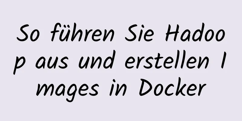 So führen Sie Hadoop aus und erstellen Images in Docker