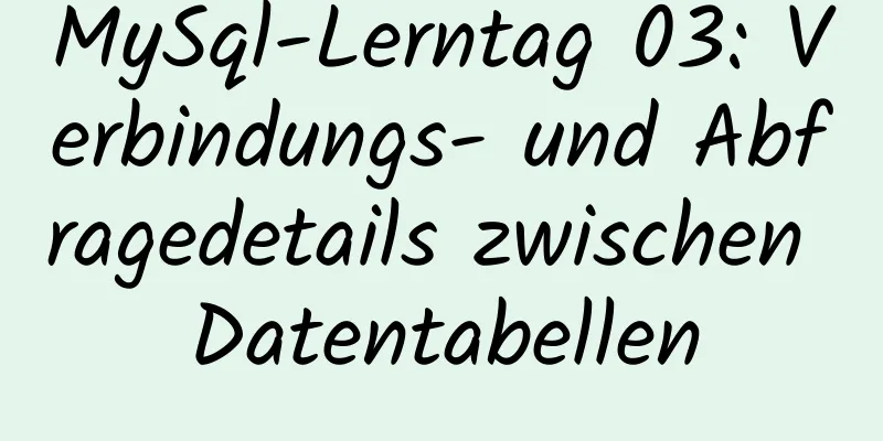 MySql-Lerntag 03: Verbindungs- und Abfragedetails zwischen Datentabellen