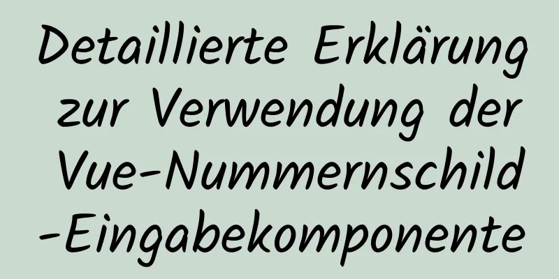 Detaillierte Erklärung zur Verwendung der Vue-Nummernschild-Eingabekomponente