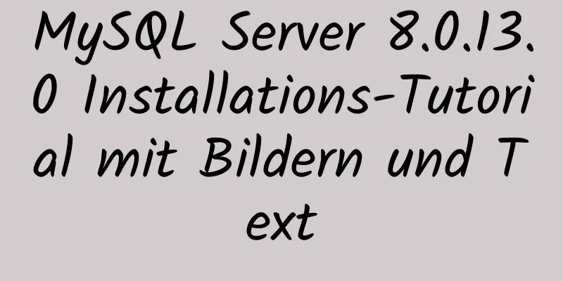 MySQL Server 8.0.13.0 Installations-Tutorial mit Bildern und Text