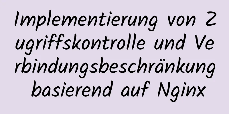 Implementierung von Zugriffskontrolle und Verbindungsbeschränkung basierend auf Nginx