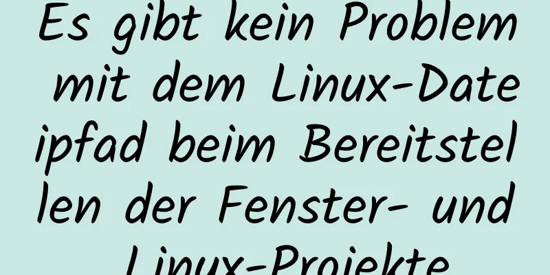 Es gibt kein Problem mit dem Linux-Dateipfad beim Bereitstellen der Fenster- und Linux-Projekte