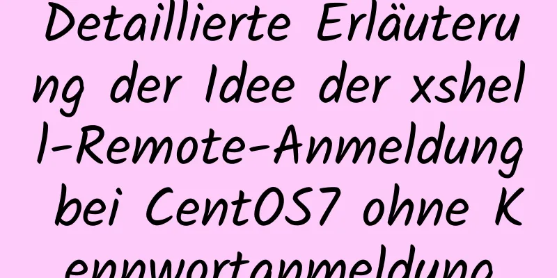 Detaillierte Erläuterung der Idee der xshell-Remote-Anmeldung bei CentOS7 ohne Kennwortanmeldung