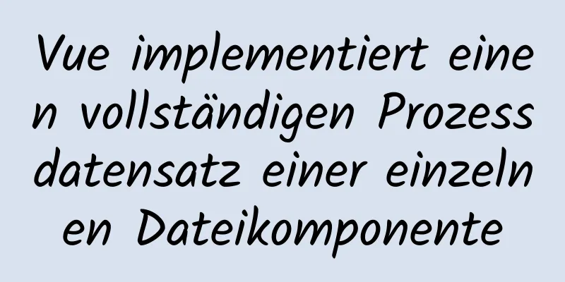 Vue implementiert einen vollständigen Prozessdatensatz einer einzelnen Dateikomponente