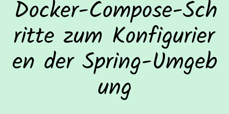 Docker-Compose-Schritte zum Konfigurieren der Spring-Umgebung