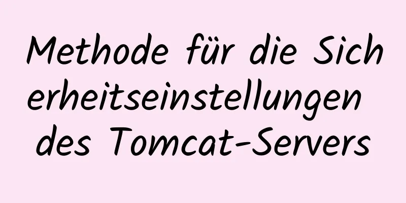 Methode für die Sicherheitseinstellungen des Tomcat-Servers