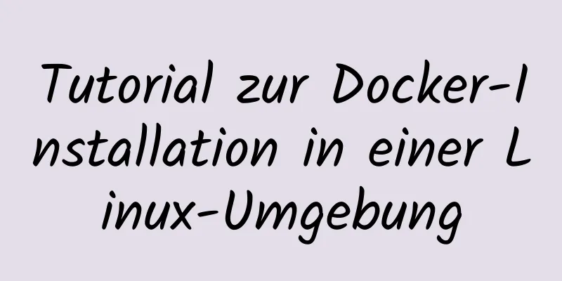 Tutorial zur Docker-Installation in einer Linux-Umgebung