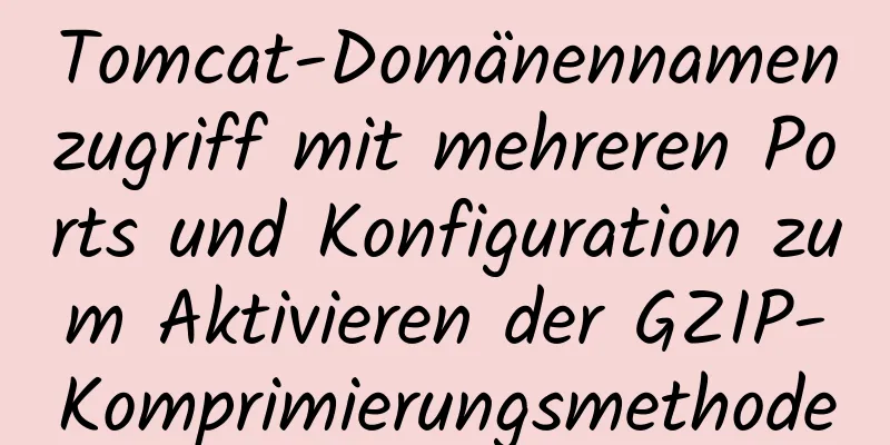 Tomcat-Domänennamenzugriff mit mehreren Ports und Konfiguration zum Aktivieren der GZIP-Komprimierungsmethode