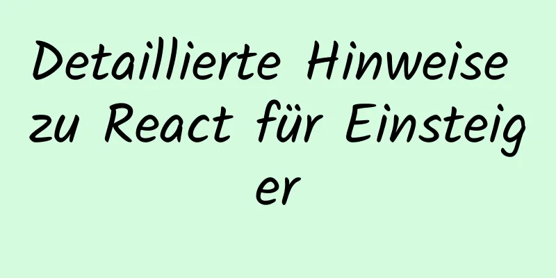 Detaillierte Hinweise zu React für Einsteiger