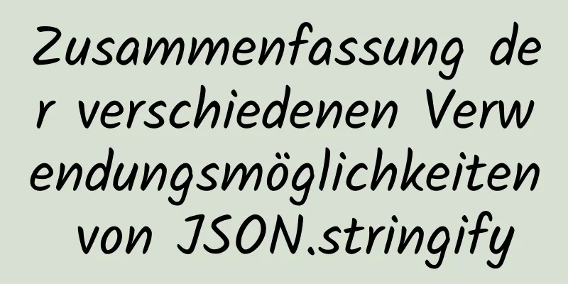 Zusammenfassung der verschiedenen Verwendungsmöglichkeiten von JSON.stringify