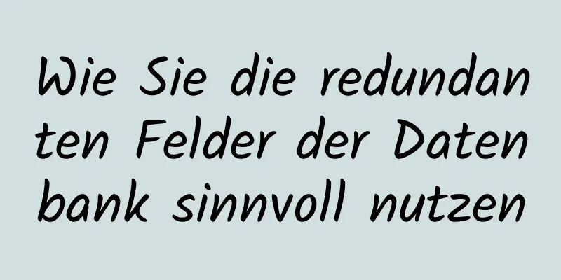 Wie Sie die redundanten Felder der Datenbank sinnvoll nutzen