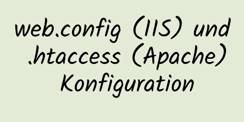 web.config (IIS) und .htaccess (Apache) Konfiguration