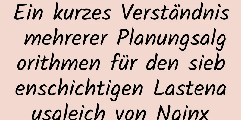 Ein kurzes Verständnis mehrerer Planungsalgorithmen für den siebenschichtigen Lastenausgleich von Nginx