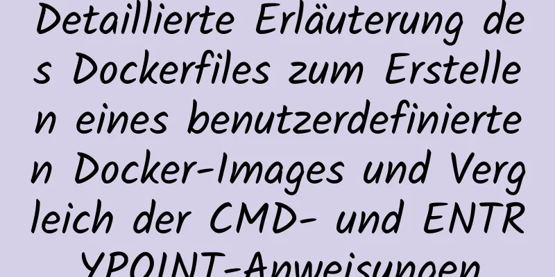 Detaillierte Erläuterung des Dockerfiles zum Erstellen eines benutzerdefinierten Docker-Images und Vergleich der CMD- und ENTRYPOINT-Anweisungen