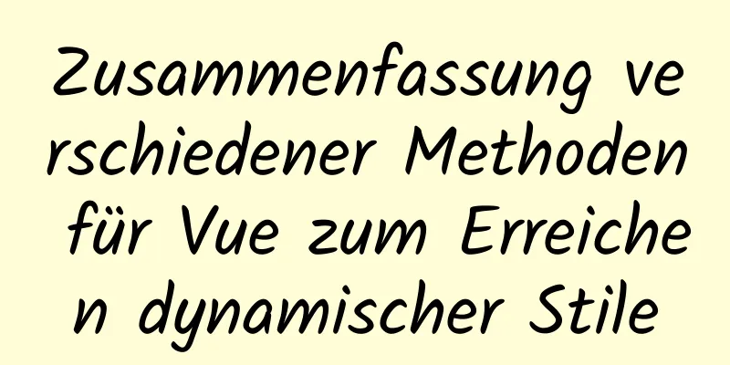 Zusammenfassung verschiedener Methoden für Vue zum Erreichen dynamischer Stile