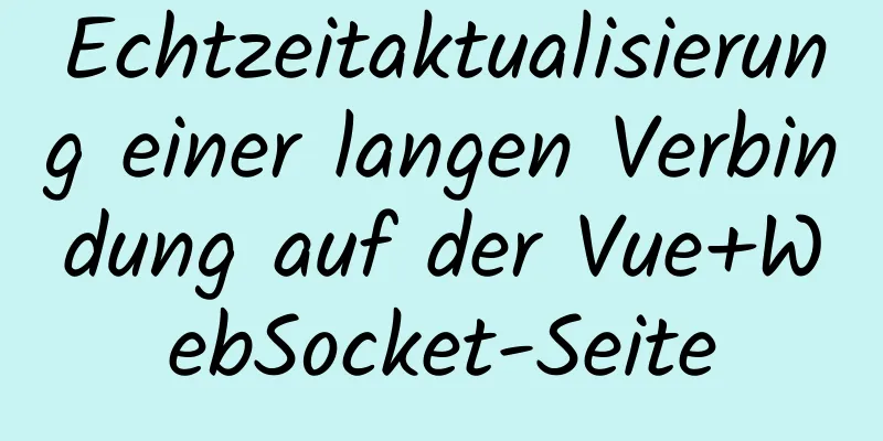 Echtzeitaktualisierung einer langen Verbindung auf der Vue+WebSocket-Seite