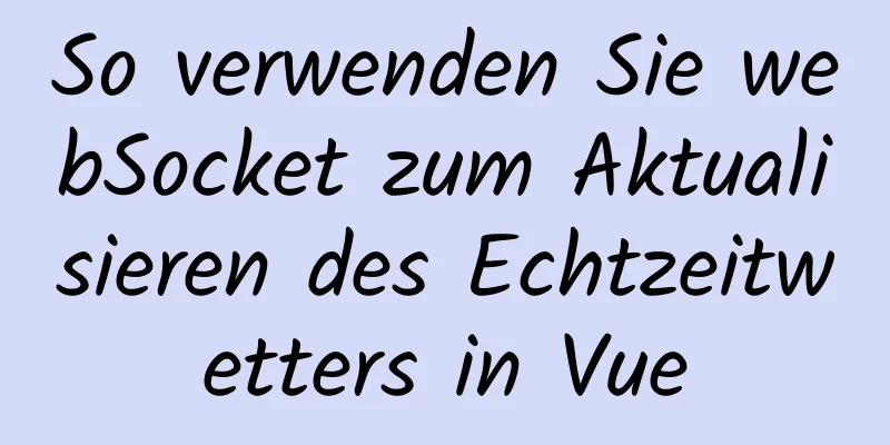 So verwenden Sie webSocket zum Aktualisieren des Echtzeitwetters in Vue