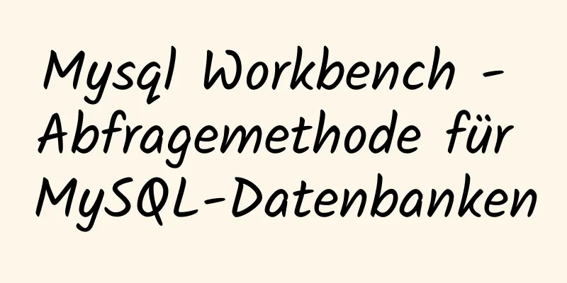 Mysql Workbench - Abfragemethode für MySQL-Datenbanken