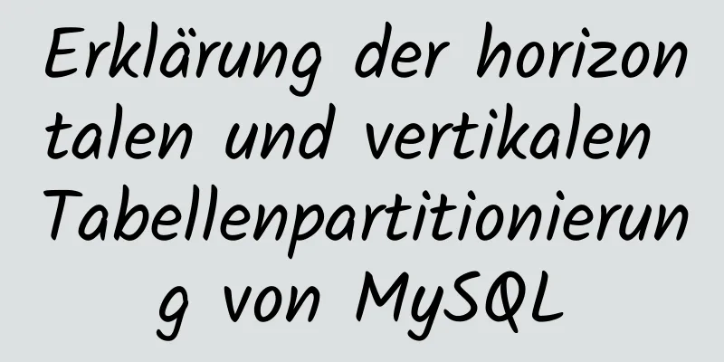 Erklärung der horizontalen und vertikalen Tabellenpartitionierung von MySQL