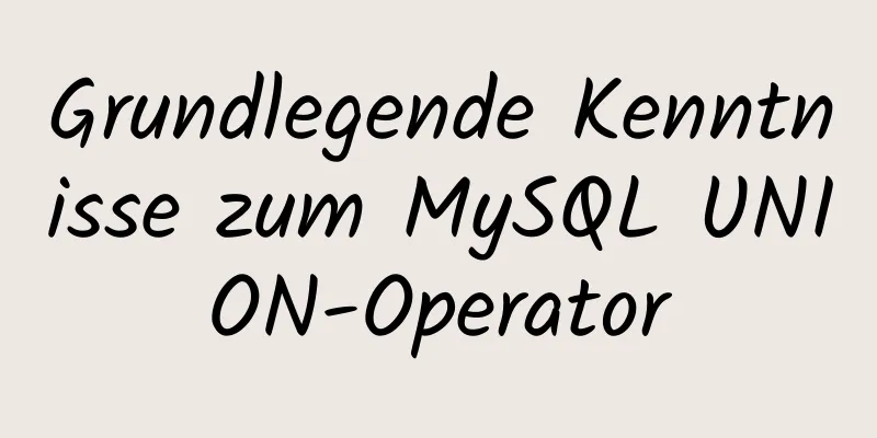 Grundlegende Kenntnisse zum MySQL UNION-Operator