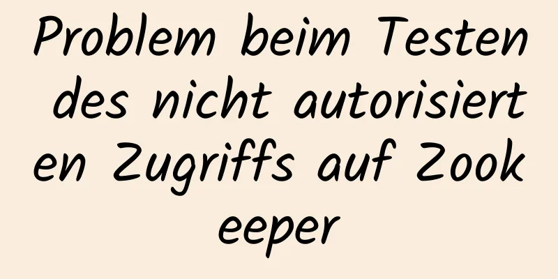 Problem beim Testen des nicht autorisierten Zugriffs auf Zookeeper