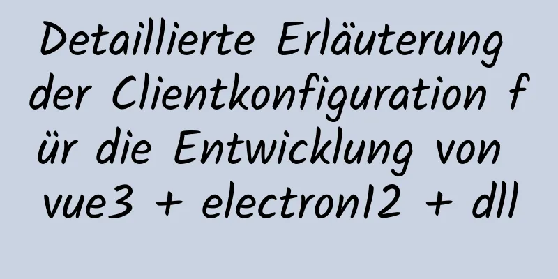 Detaillierte Erläuterung der Clientkonfiguration für die Entwicklung von vue3 + electron12 + dll