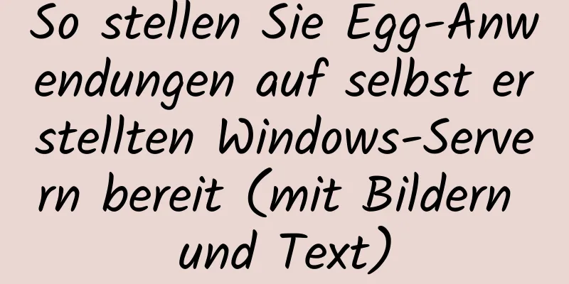 So stellen Sie Egg-Anwendungen auf selbst erstellten Windows-Servern bereit (mit Bildern und Text)