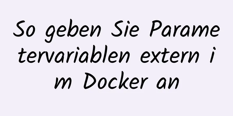 So geben Sie Parametervariablen extern im Docker an