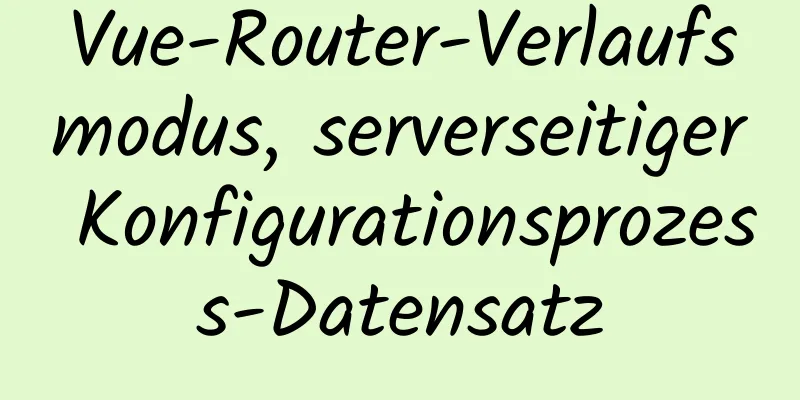 Vue-Router-Verlaufsmodus, serverseitiger Konfigurationsprozess-Datensatz