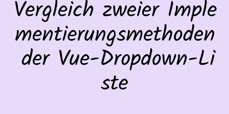 Vergleich zweier Implementierungsmethoden der Vue-Dropdown-Liste