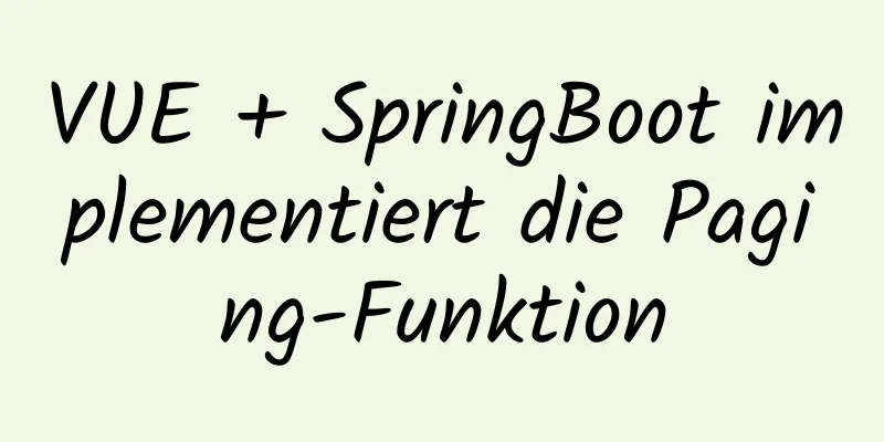 VUE + SpringBoot implementiert die Paging-Funktion