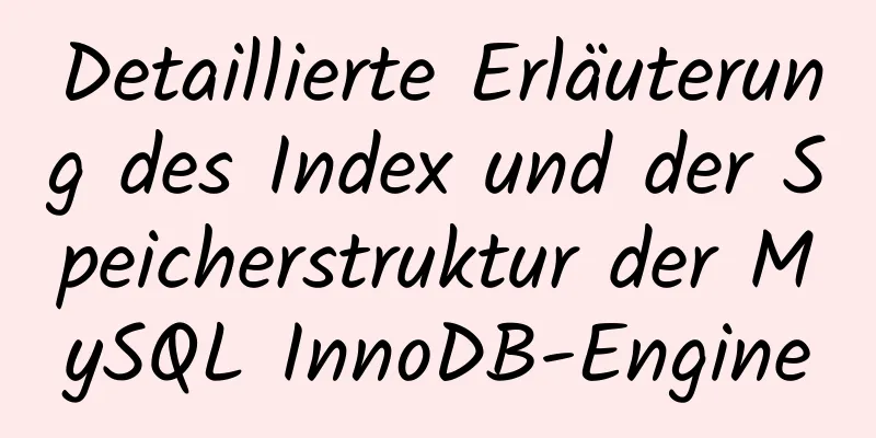 Detaillierte Erläuterung des Index und der Speicherstruktur der MySQL InnoDB-Engine