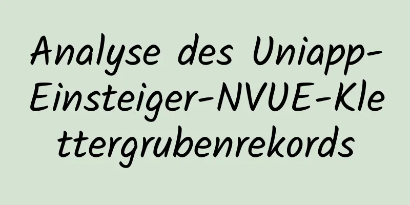 Analyse des Uniapp-Einsteiger-NVUE-Klettergrubenrekords