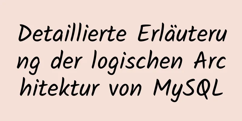 Detaillierte Erläuterung der logischen Architektur von MySQL