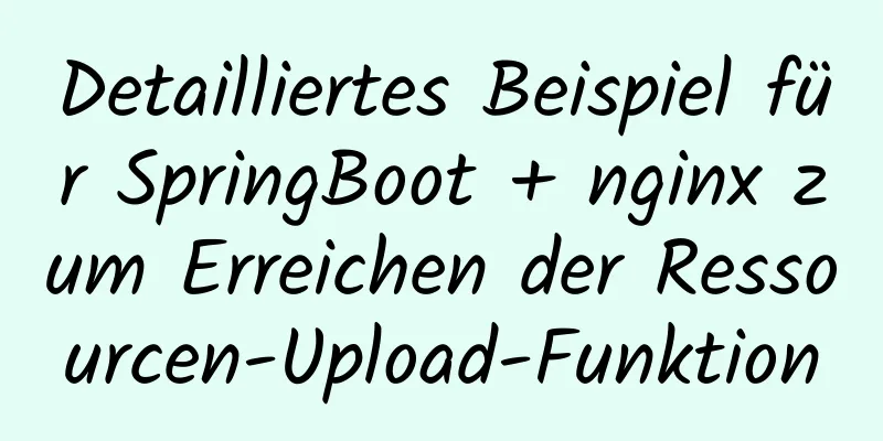 Detailliertes Beispiel für SpringBoot + nginx zum Erreichen der Ressourcen-Upload-Funktion