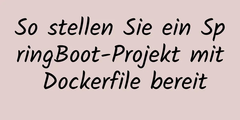 So stellen Sie ein SpringBoot-Projekt mit Dockerfile bereit