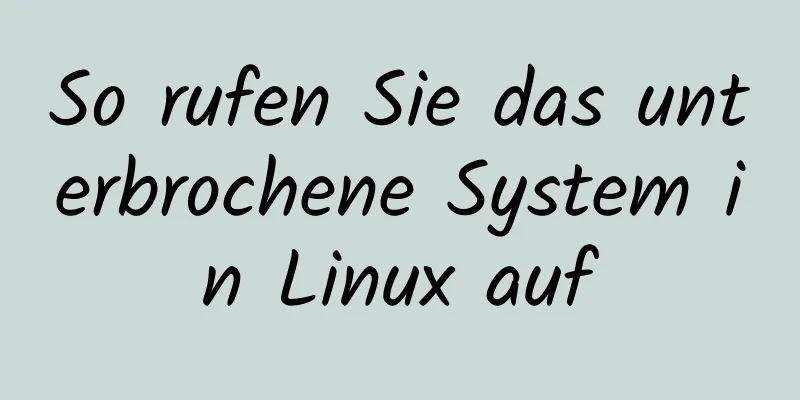 So rufen Sie das unterbrochene System in Linux auf