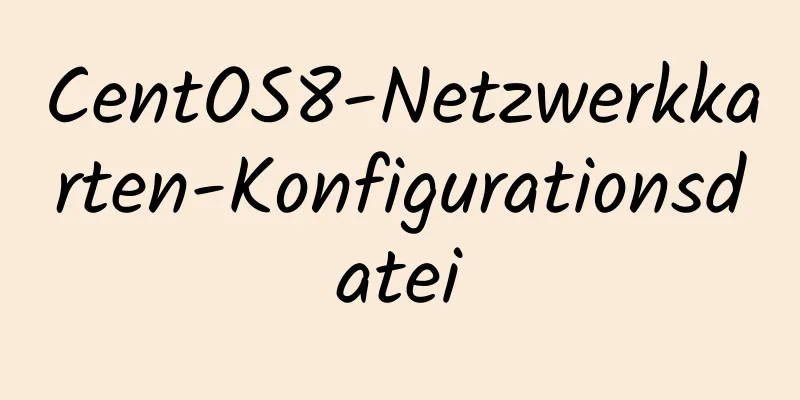 CentOS8-Netzwerkkarten-Konfigurationsdatei