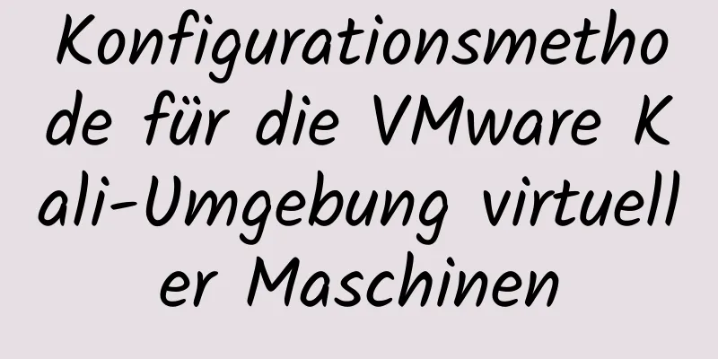 Konfigurationsmethode für die VMware Kali-Umgebung virtueller Maschinen