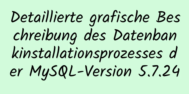 Detaillierte grafische Beschreibung des Datenbankinstallationsprozesses der MySQL-Version 5.7.24