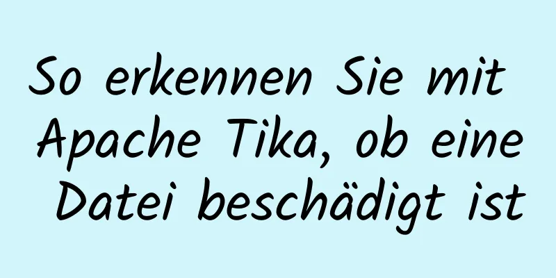 So erkennen Sie mit Apache Tika, ob eine Datei beschädigt ist